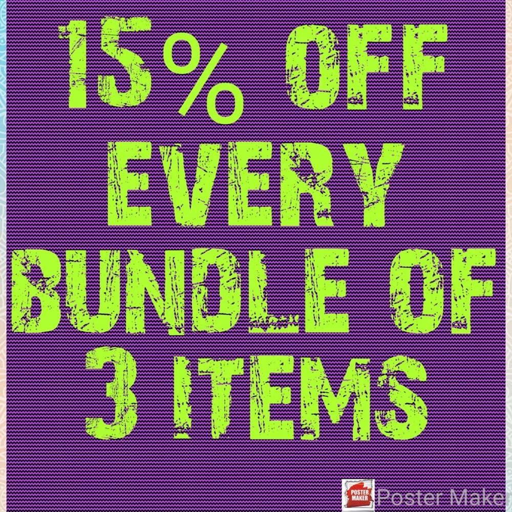 Every bundle of three items gets 15% off